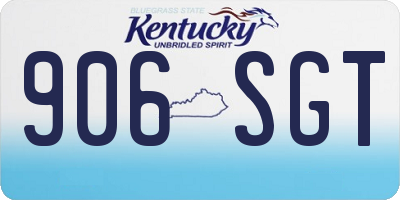 KY license plate 906SGT