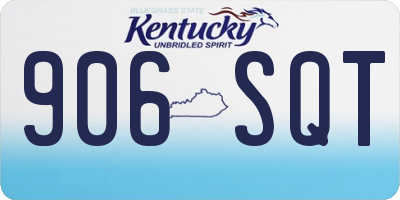 KY license plate 906SQT
