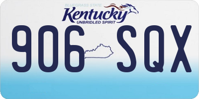 KY license plate 906SQX