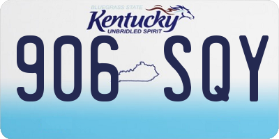 KY license plate 906SQY
