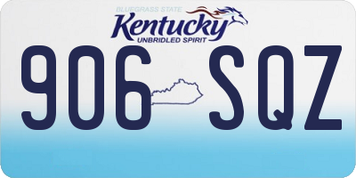 KY license plate 906SQZ