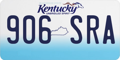 KY license plate 906SRA