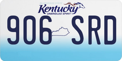 KY license plate 906SRD