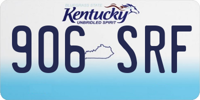 KY license plate 906SRF
