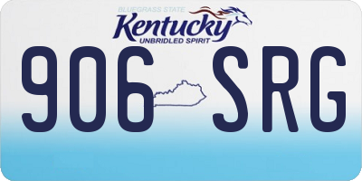 KY license plate 906SRG