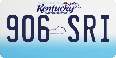 KY license plate 906SRI