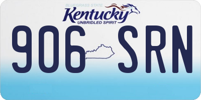 KY license plate 906SRN
