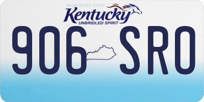 KY license plate 906SRO