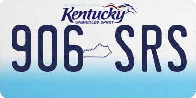 KY license plate 906SRS