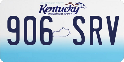 KY license plate 906SRV