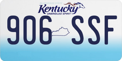 KY license plate 906SSF