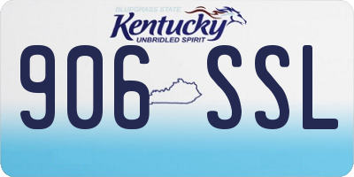 KY license plate 906SSL