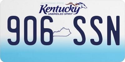 KY license plate 906SSN