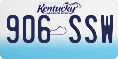 KY license plate 906SSW