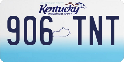 KY license plate 906TNT