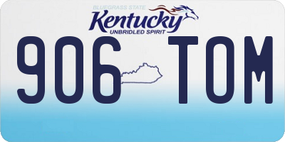 KY license plate 906TOM