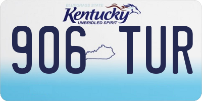 KY license plate 906TUR