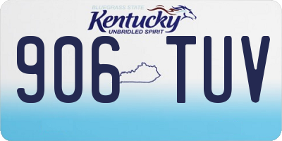 KY license plate 906TUV