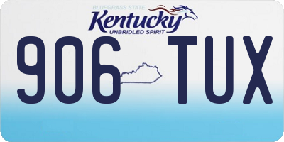 KY license plate 906TUX
