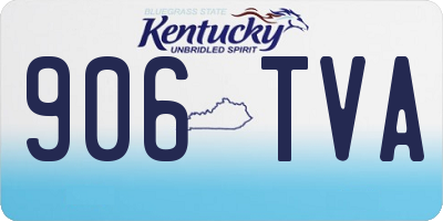 KY license plate 906TVA