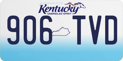 KY license plate 906TVD