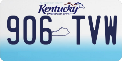 KY license plate 906TVW