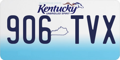 KY license plate 906TVX