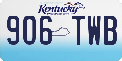 KY license plate 906TWB