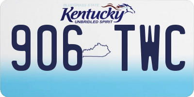 KY license plate 906TWC