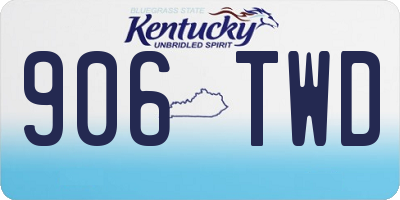 KY license plate 906TWD