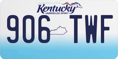 KY license plate 906TWF