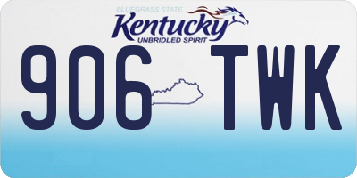 KY license plate 906TWK