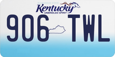KY license plate 906TWL