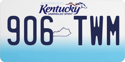KY license plate 906TWM