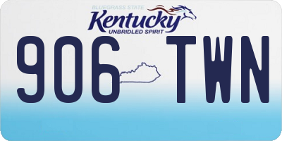 KY license plate 906TWN