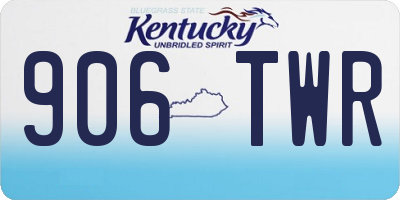 KY license plate 906TWR