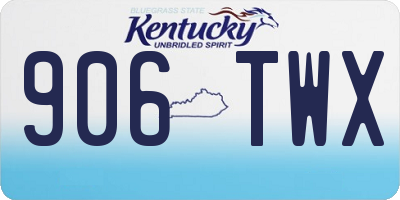 KY license plate 906TWX