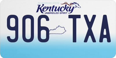 KY license plate 906TXA