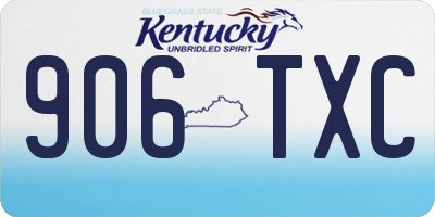 KY license plate 906TXC