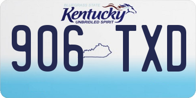 KY license plate 906TXD
