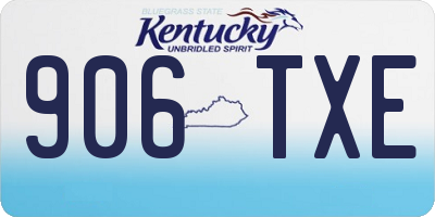 KY license plate 906TXE