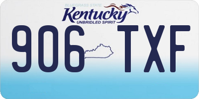 KY license plate 906TXF