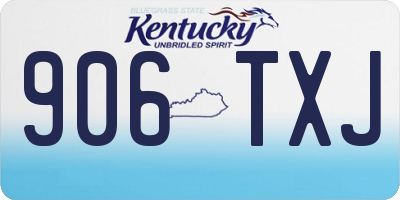 KY license plate 906TXJ