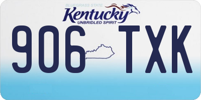 KY license plate 906TXK