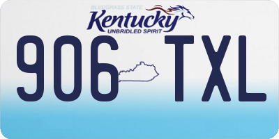KY license plate 906TXL