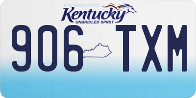 KY license plate 906TXM