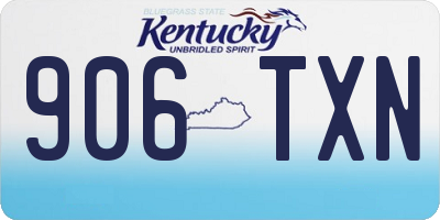 KY license plate 906TXN