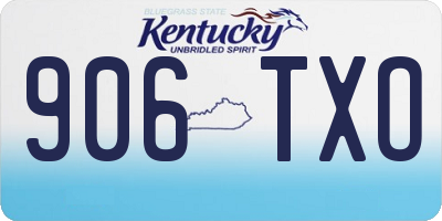 KY license plate 906TXO