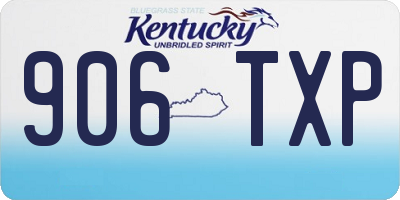 KY license plate 906TXP