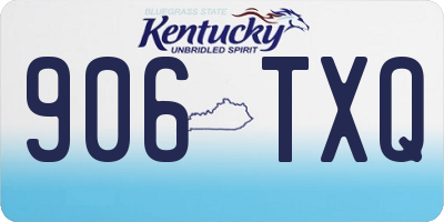 KY license plate 906TXQ